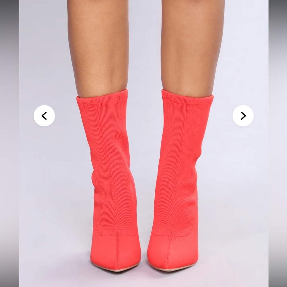 Fashion Nova Bold Red Sock Boots 9